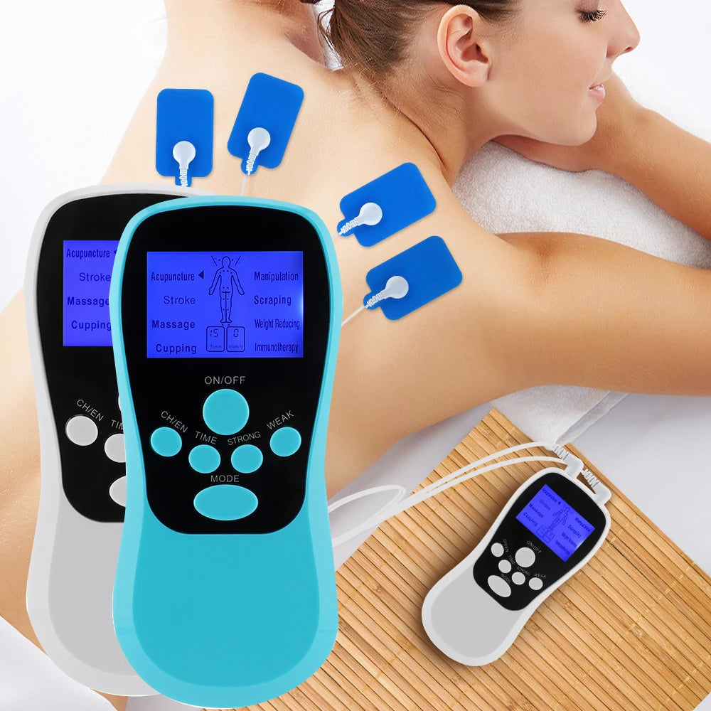 Electric Professional Muscle Stimulator Physiotherapy 8 Modes EMS Unit Machine Electrostimulator Pulse Body Massager Pads