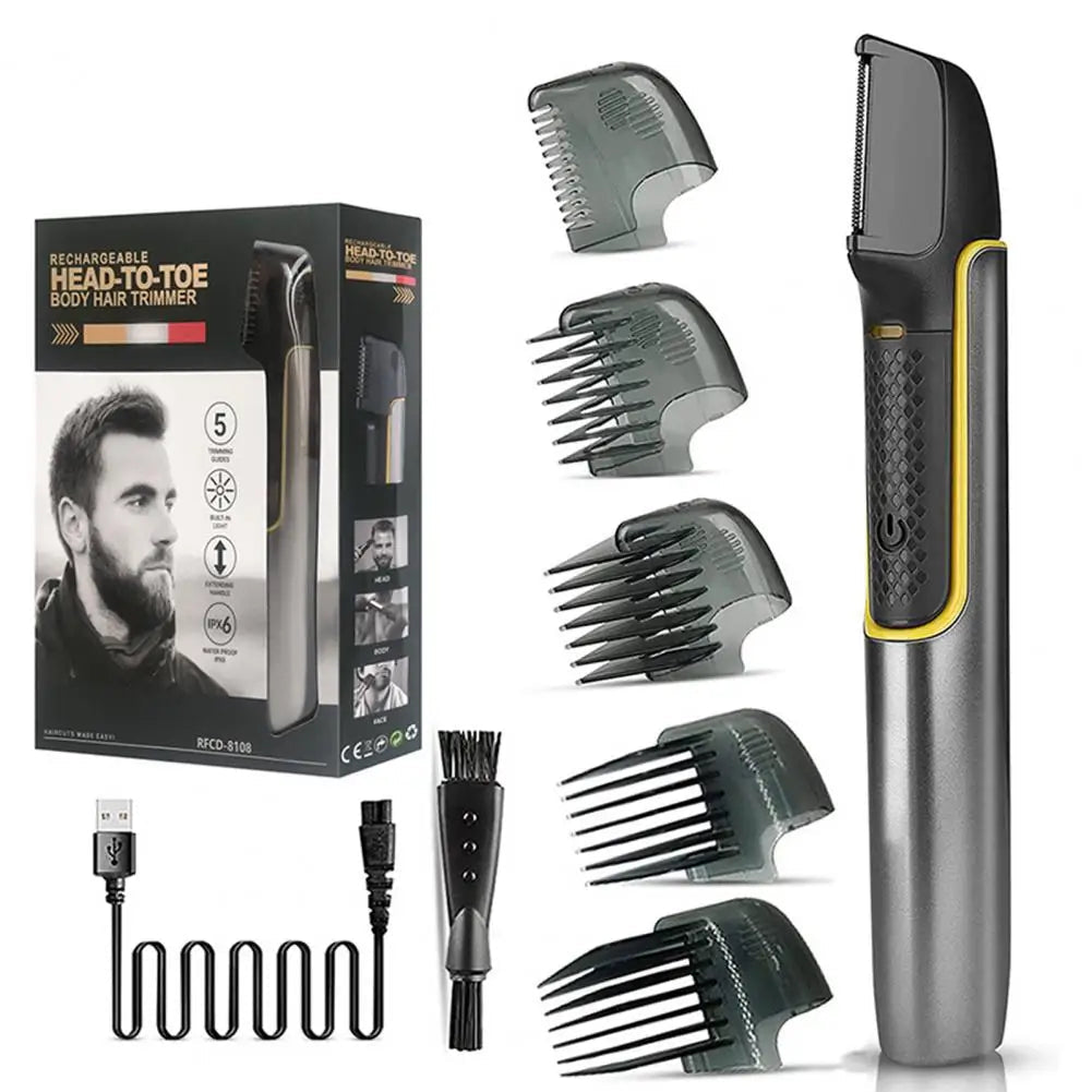 1 Set Electric Back Shaver Razor Beard Dual-Head Women Men Body Hair Trimmer USB Rechargeable Underarm Hair Razor Remover