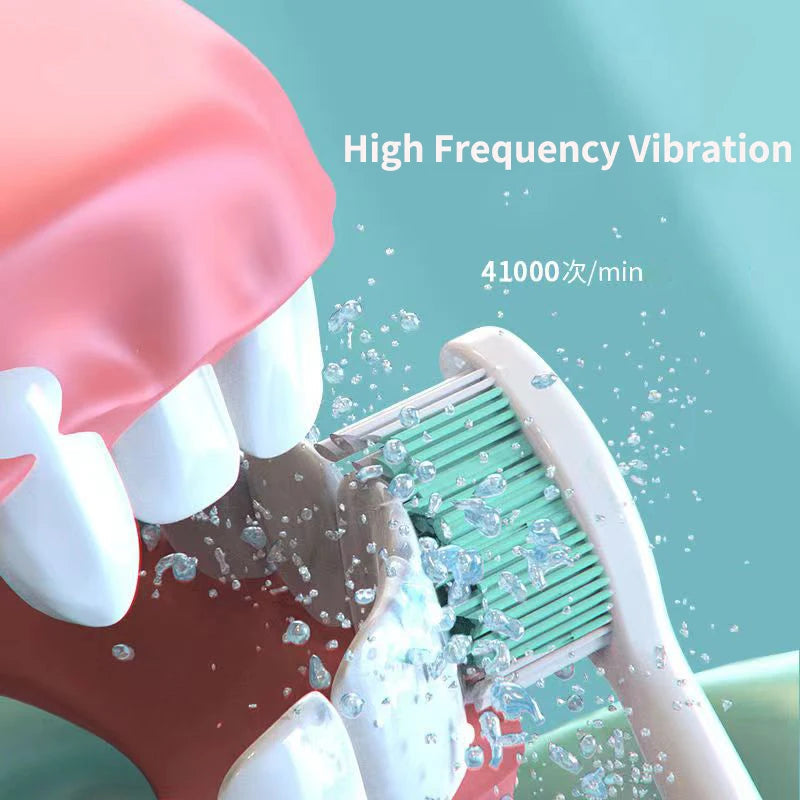 Ultrasonic Sonic Electric Toothbrush Rechargeable for Adults 6Mode Automatic Tooth Brush Teeth Whitening with 4 Replacement Head