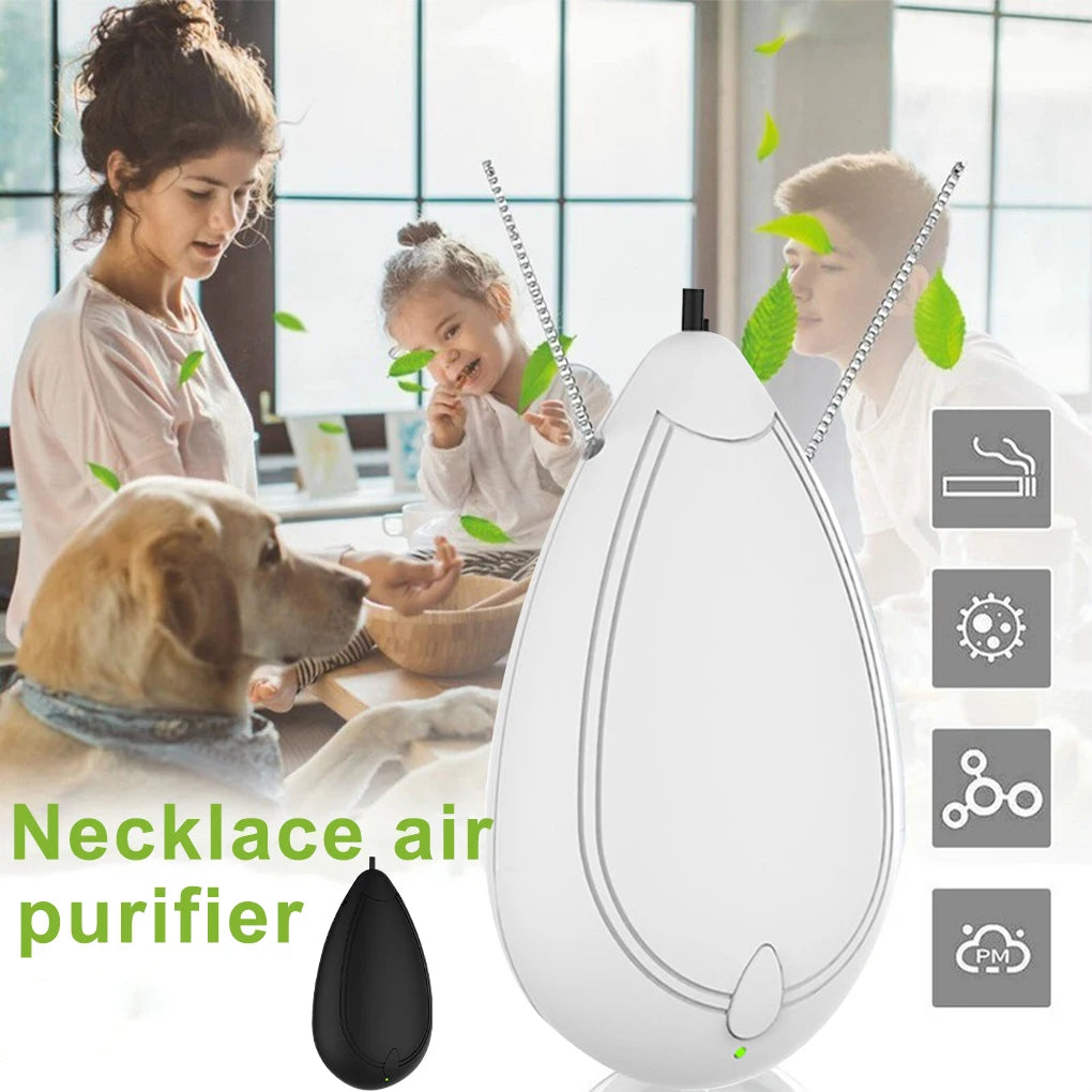 Air Freshener Neck Hanging Wearable Freshener Portable Negative Ion Air Freshening Necklace White