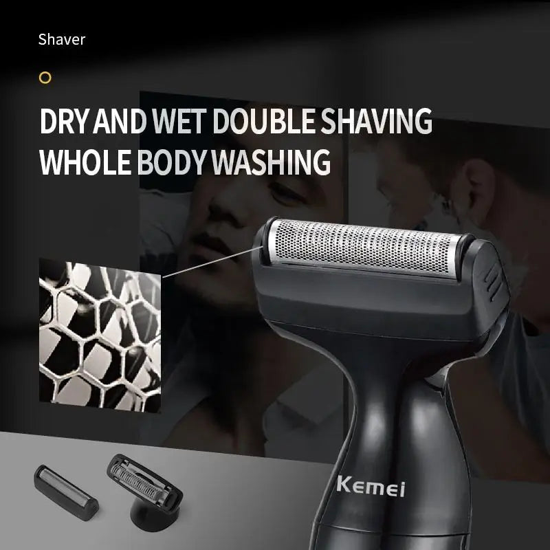 3 in1 Electric Shaver for Men Wet Dry Electric Razor Facial Beard & Body Trimmer Rechargeable Ball Shaver Pubic Hair Trimmer