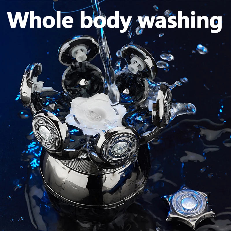 7D Electric Shaver Rechargeable Shaver Waterproof Rotary Shaver Beard Trimmer Nose Hair Trimmer Multi-function Men's Shaver Set