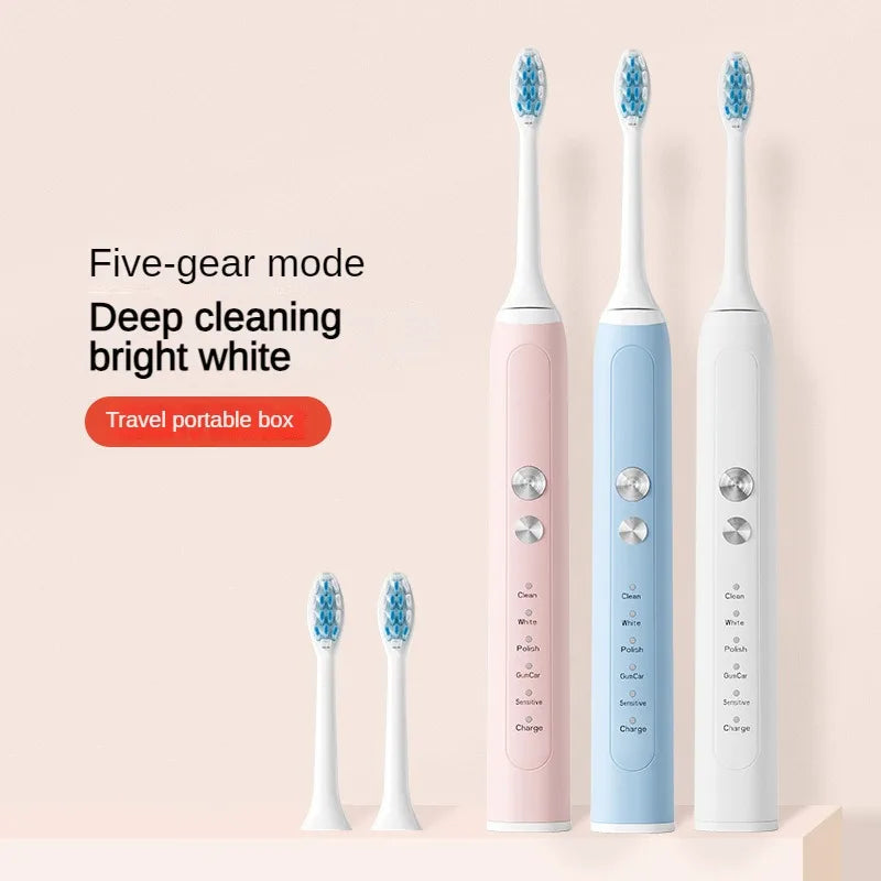 Toothbrush Wireless Charging Travel Case IPX7 Dupont Soft Bristle Electric Charger Adult Sonic Teeth Whitening Brush Pink White