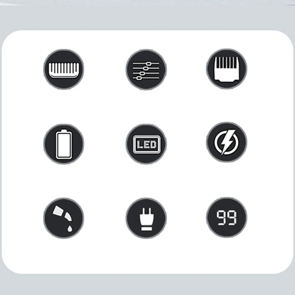 Men's Barber Clipper Hair Clipper Set Cordless Hair Clipper Beard Trimmer Haircut Beauty Rechargeable Shaver