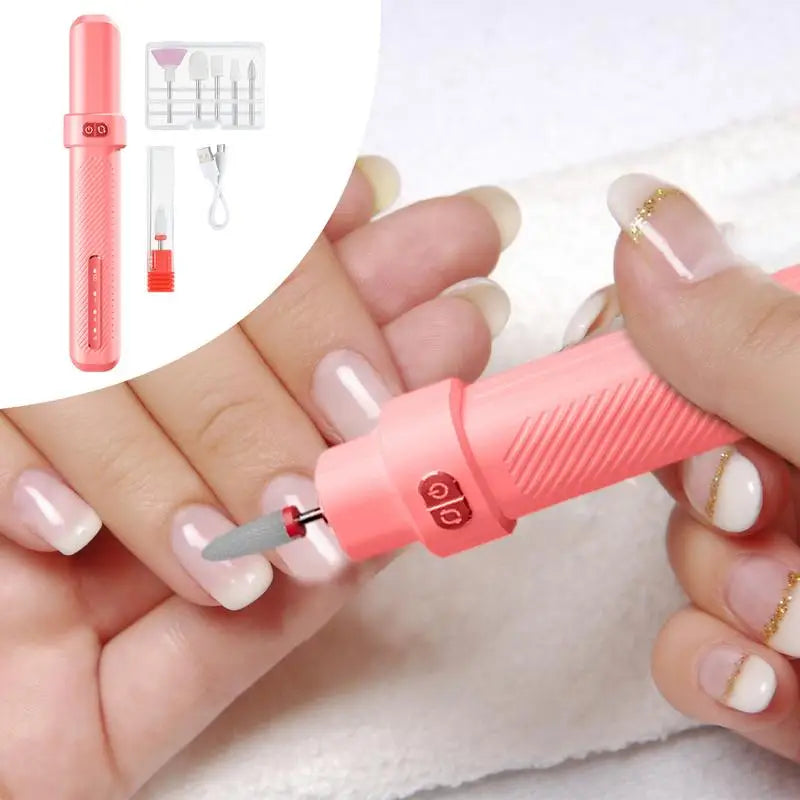 Nail Drill Machine Electric Portable Nail File Rechargeable Nail Sander For Gel Nails Polishing For Home Manicure Salon Nail art