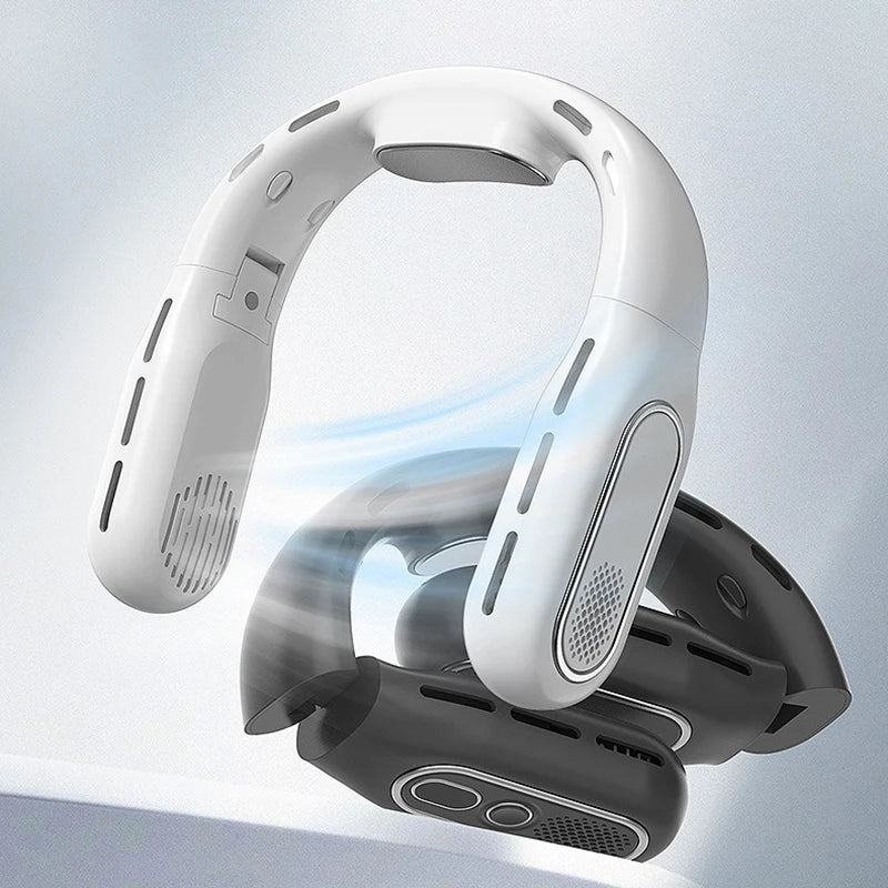 Portable Neck Fan Rechargeable Personal Fan 3 Speeds Adjustable Hands Free Bladeless Fan for Women Men Home Office Travel Sports