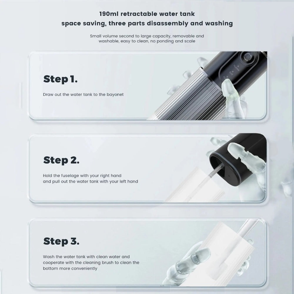 Oral Irrigator Water Flosser for Teeth Portable IPX7 Waterproof Rechargeable Dental Oral Flossing Irrigator With Travel Bag