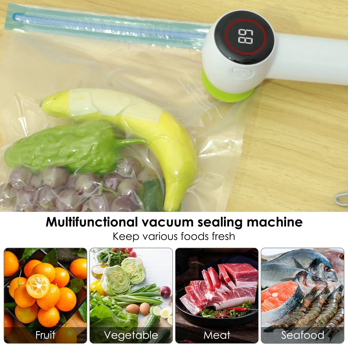 Mason Jar Vacuum Sealer Kit 1200mah Jar Vacuum Sealer with Display Portable Electric Mason Jar Sealer Multifunctional Vacuum