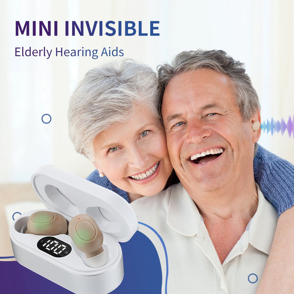 Intelligent New Style Hearing Aid Rechargeable Low-Noise Wide-Frequency One-Click Operation Sound Amplifier Deaf Hearing Aids