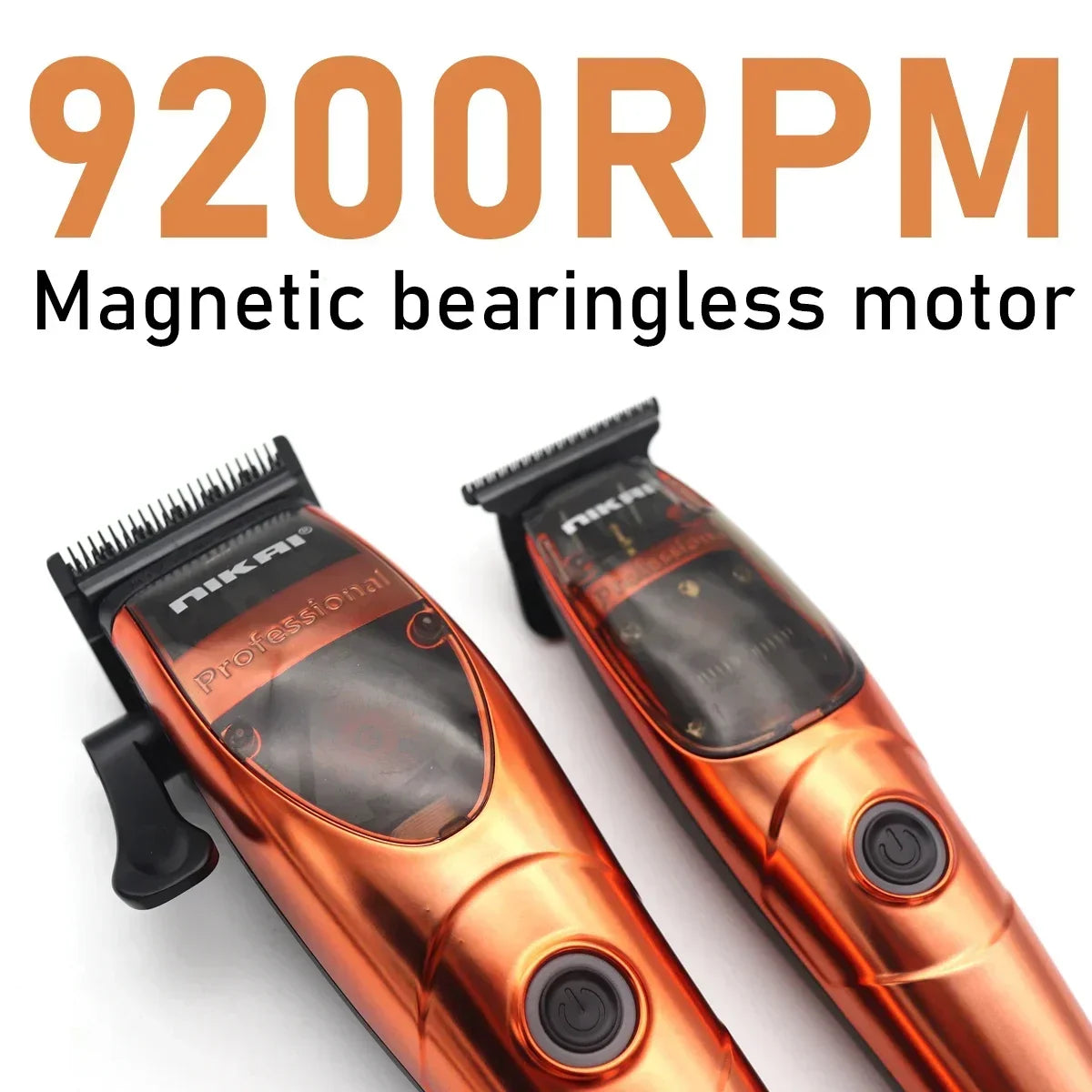 Professional 9200RPM 2PC SET Hair Clippers Hair Trimmer with Charging Base Fade Blade Mens Cordless Barbers Haircut Kit