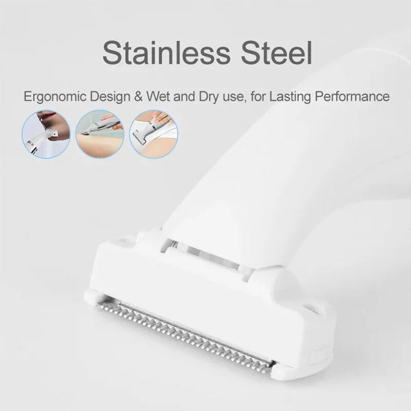 6 in 1 Men's Intimate Area Precision Shaver Bikini Line Sensitive Pubic Hair Shaver Face Nose Beard Trimmer