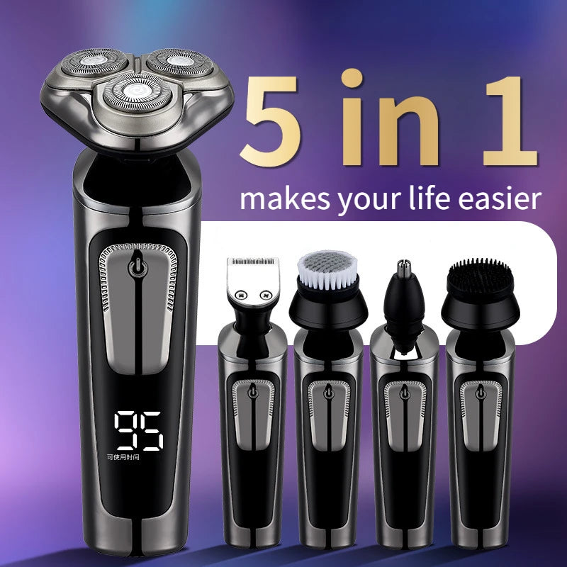 Waterproof Electric Shaver for Men USB Rechargable Professional Nose Hair Trimmer Hair Cutter Set for Men Adult Wet-Dry Dual Use