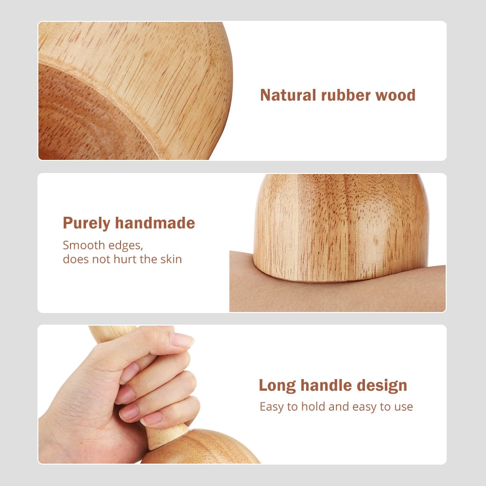 1pc Wooden Massage Cup Wood Massage Tools hand massager for Full-Body Muscle Tension Stress Relief Health Care