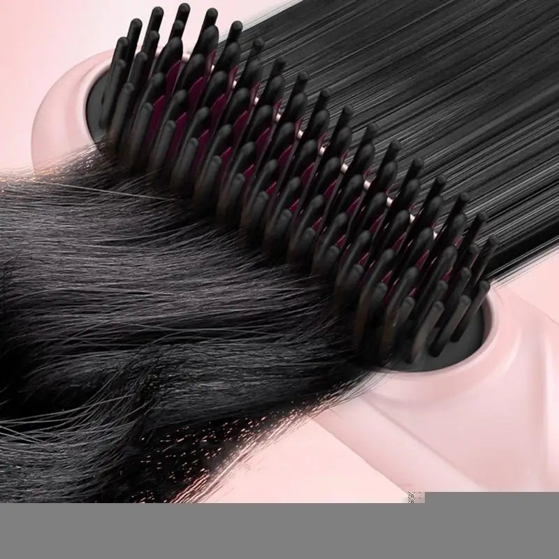 Hair Straightening Brush Fast Heating Negative Ion Hair Straightener Styling Comb 4 Temp Settings Rechargeable Anti-Scald Hair