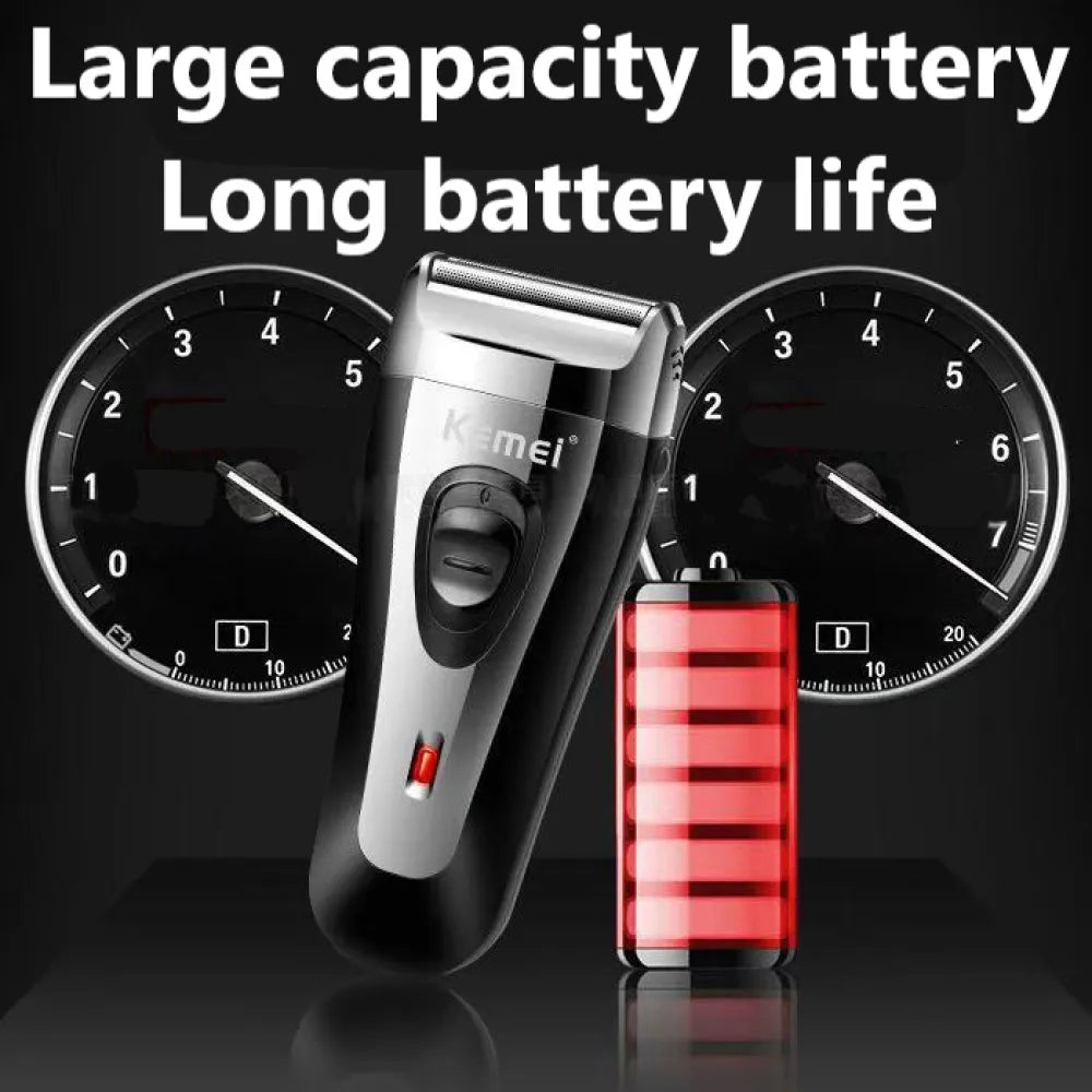 Powerful Rechargeable Shaver for Men Foil Electric Shaver Beard Head Shaving Electric Razor Facial USB with Extra Mesh