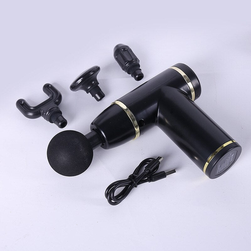 Mini USB Deep Tissue Massage Gun Muscle Relaxation Massage Equipment Muscle Relaxer Booster Fascia Gun for Gym