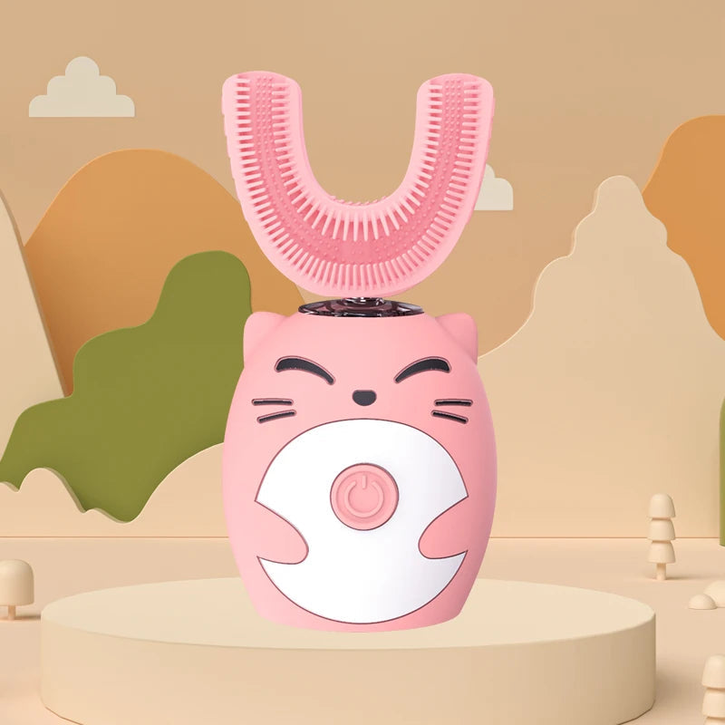 Ipx7 Waterproof Electric Toothbrush Kids U-shaped Sonic Smart Ultrasonic Tooth Brush 360 Degrees Teeth Whitening For Kids