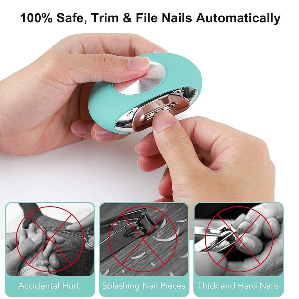 Electric Nail Clipper Nail Trimmer Nail Files Safe Automatic Nail Cutter For Fingernail Toenail Adult Elderly Manicure Tool