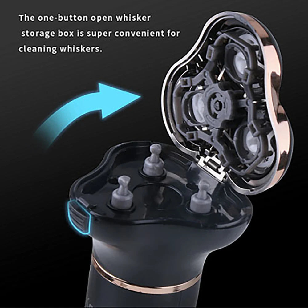 Electric Shaver Rechargeable Wet Dry Use Razor IPX7 Waterproof Mini Shaving Machine for Men 3D Rotary Sharp Blade