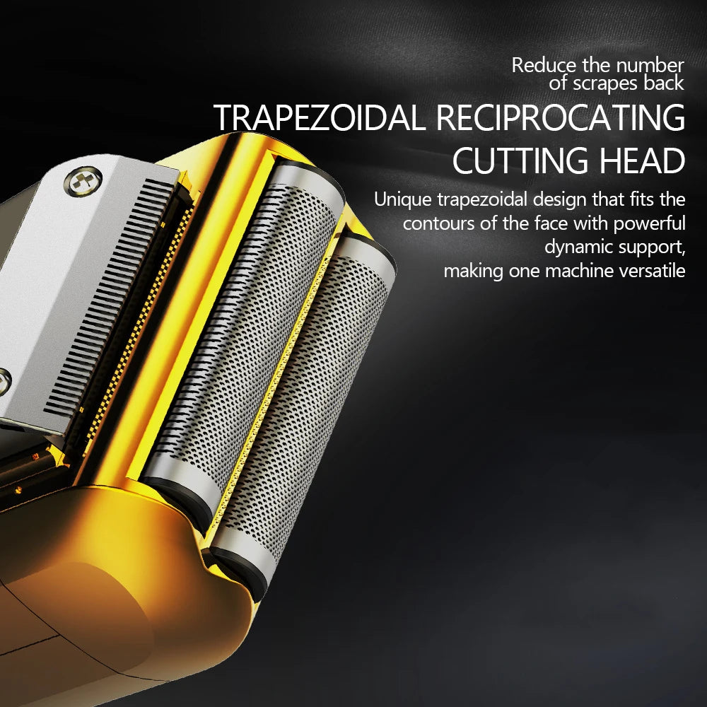Professional Shaver Hair Cleaning Shave Shaper Foil Electric Shaving Machine Rotary Motor Electric Razor For Men Shaveable Head