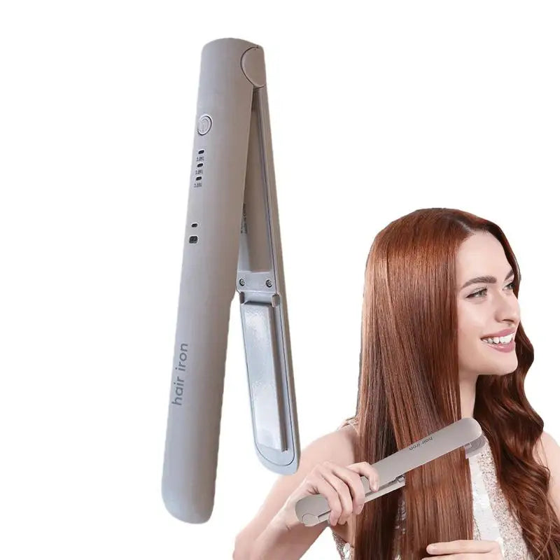 Mini Hair Straightener Flat Iron Ceramic Curling Short Hair Portable Dual-Use Curler Hair Styling Care Beauty Tools Accessories