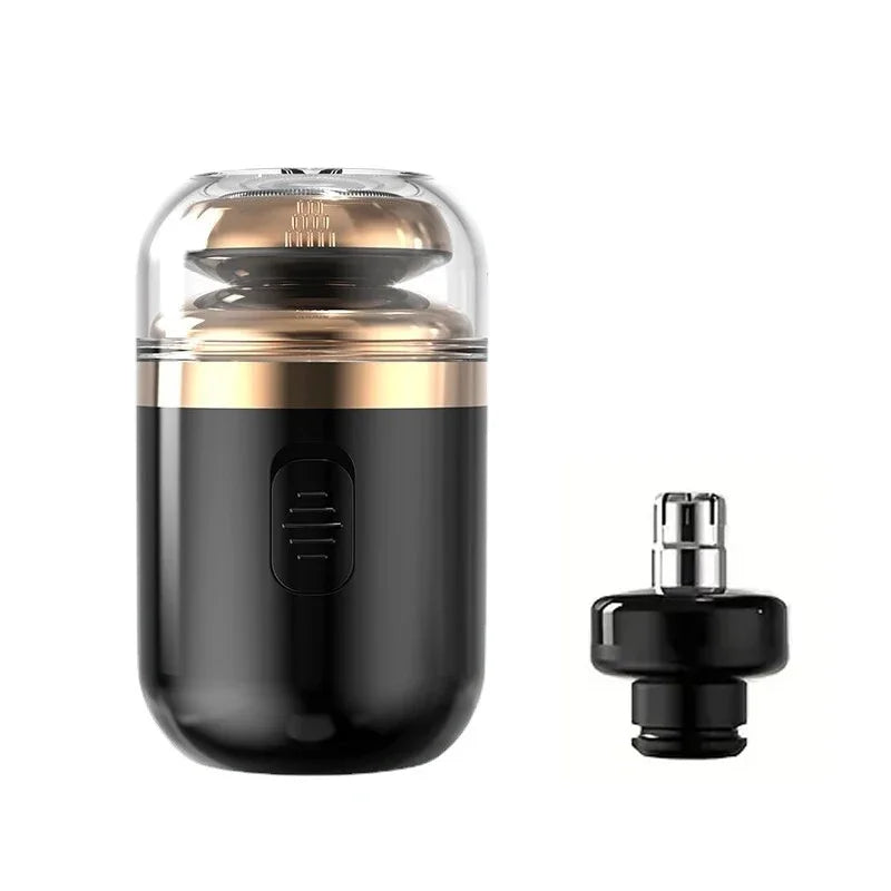 2 IN 1 Mini Portable Electric Capsule Shaver Nose Hair Trimmer Rechargeable Electric Beard Scraper Knife For Men's Travel Razor