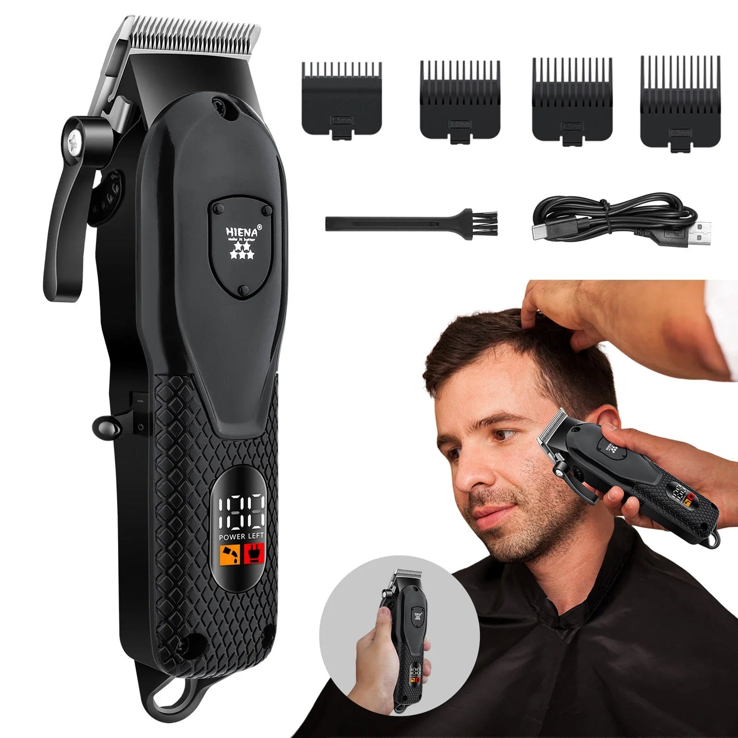Electric Hair Trimmers Professional Hair Clipper Barber Shop Cordless hair cutting machine Wet Dry haircut shaver