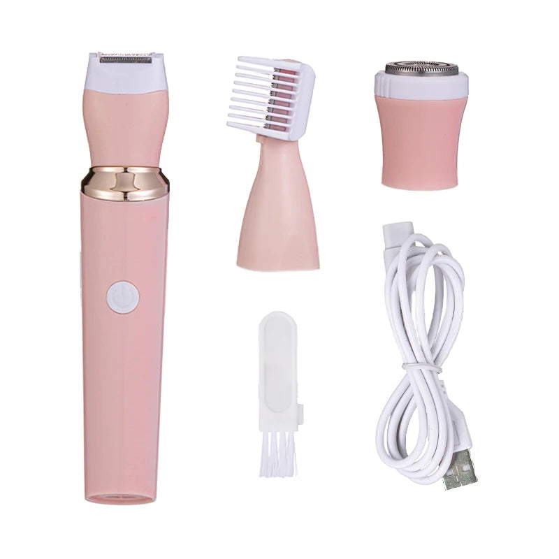 3 in 1 Electric Hair Remover Rechargeable Lady Shaver Trimmer Eyebrow Shaper Leg Armpit Bikini Trimmer Women Epilator