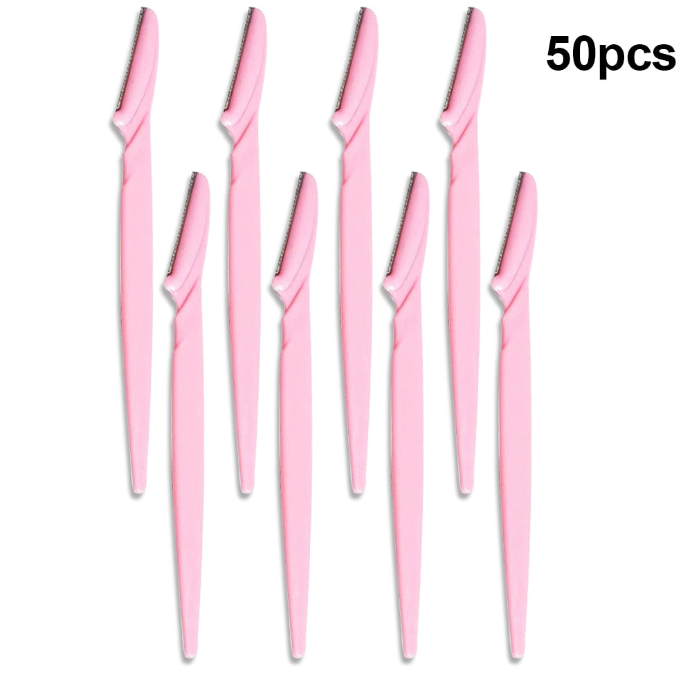50Pcs Eyebrow Trimmer Blade Shaping Knife Eye Brow Epilation Face Blades Hair Removal Scraper Shaver Woman Makeup Tools