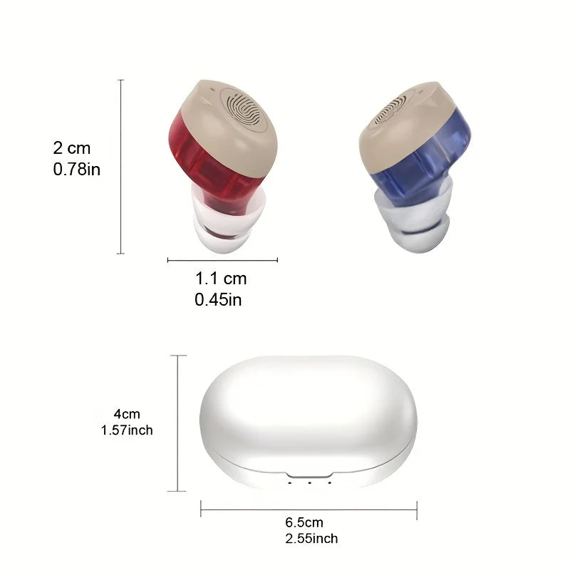 Rechargeable Inner-ear Binaural Small Noise-free Hearing Aids for The Elderly