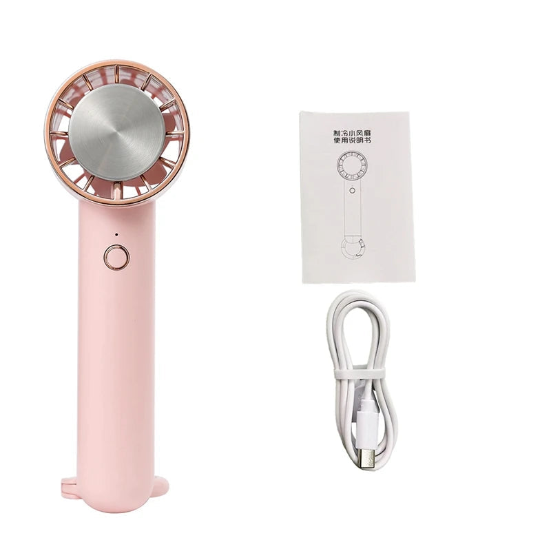 Handheld Ice-Coated Semiconductor Cooling Fan Fan Camping Fan Easy Carrying White