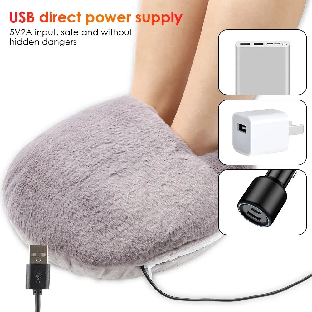 USB Foot Warmer Electric Foot Warming Shoes Foot Warming Device Or Home Office School Fall Winter Essential Warm Feet Artifact