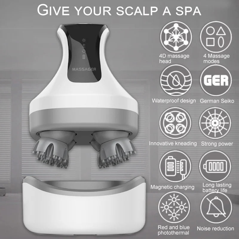 Multi Claw Scalp Massager for Head Massage Electric Relaxation Shoulder Leg Arm Neck Deep Tissue Head Kneading Body Cat Pet Home