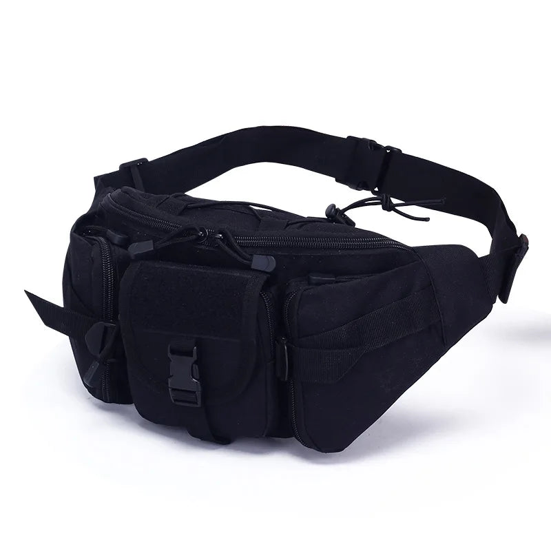 Men Tactical Waist Bag Nylon Fanny Pack Military Travel Hip Belt Bum Sports Bag Outdoor Cycling Travel Hiking Waistpack Pouch