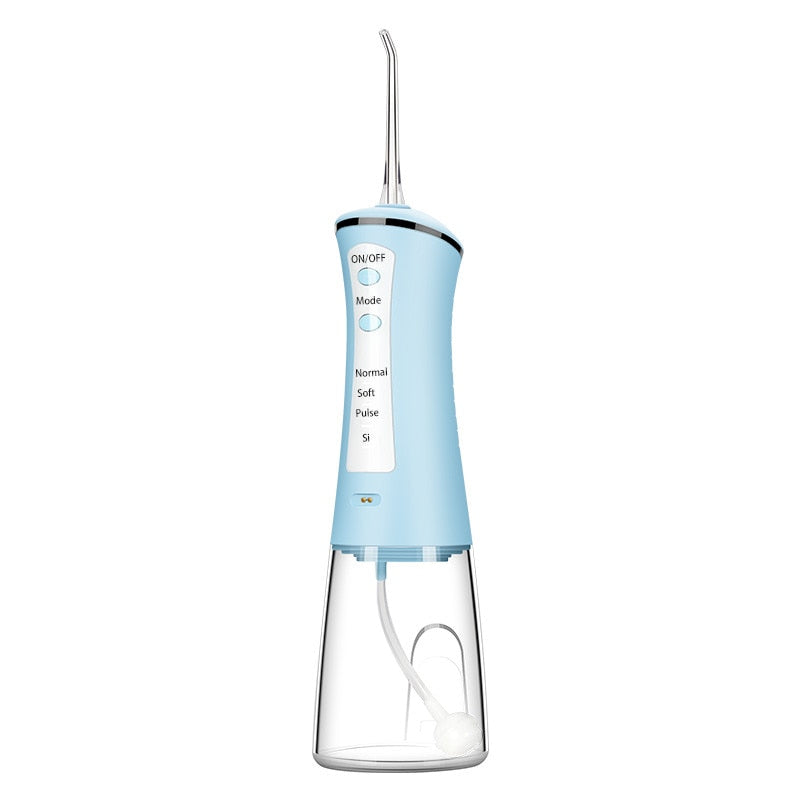 Oral Irrigator Rechargeable USB Water Flosser Portable Dental Water Jet Floss Pick Waterproof 300ML Teeth Cleaner 4 Nozzles