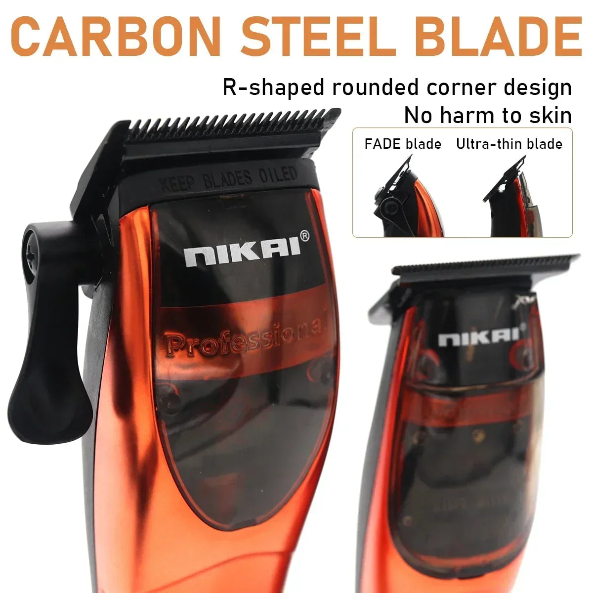 Professional 9200RPM 2PC SET Hair Clippers Hair Trimmer with Charging Base Fade Blade Mens Cordless Barbers Haircut Kit