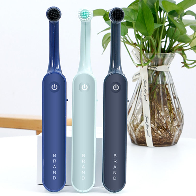 Electric Sonic Toothbrush USB Rechargeable Rotating Smart Timer Adult Waterproof Tooth Cleaning 3 Replacement Heads