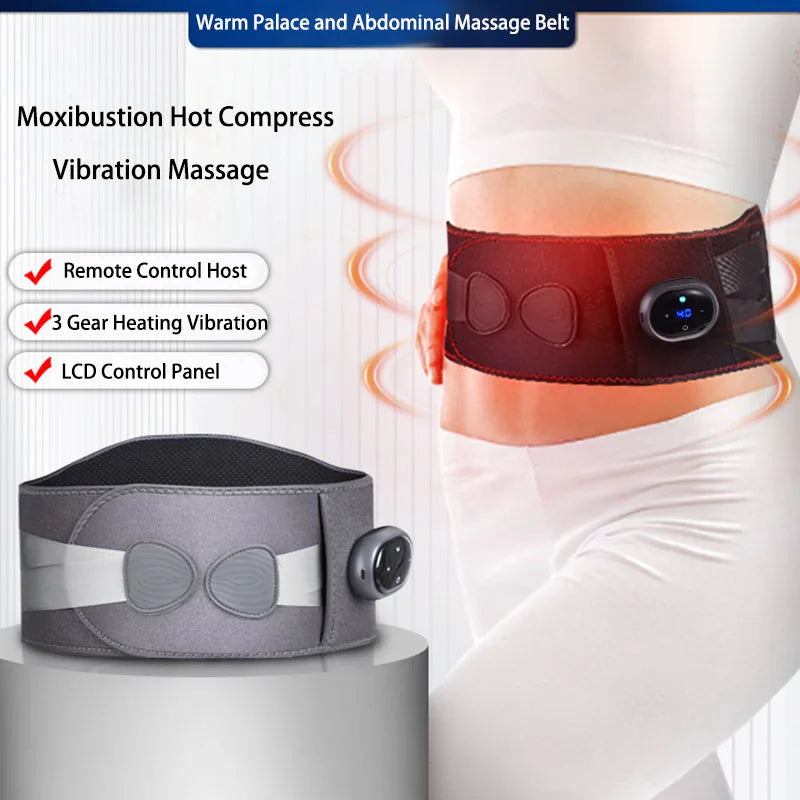 Electric Waist Massager Infrared Heating Vibration For Back Abdomen Pain Relief Hot Compress Massage Support Belt