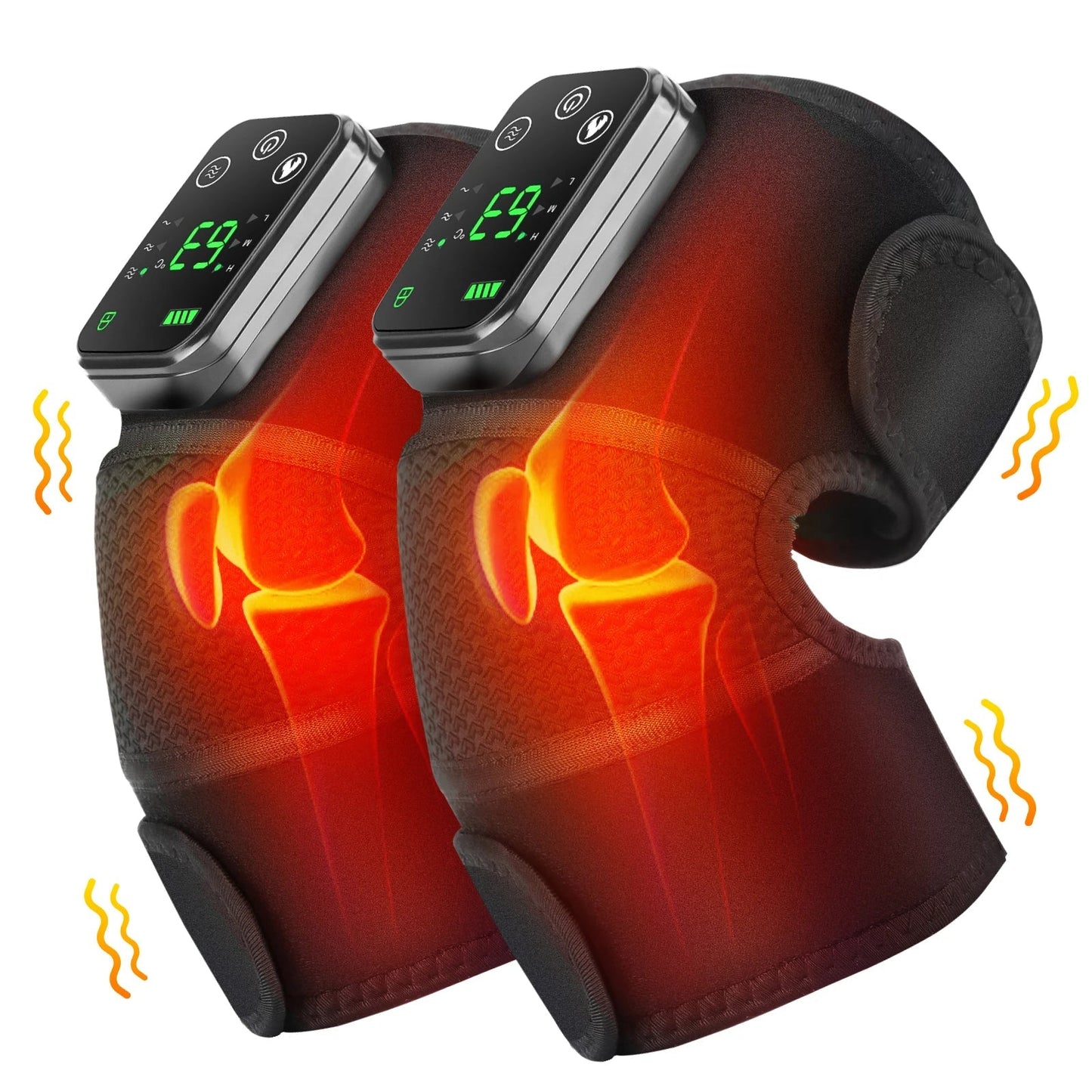 Thermal Knee Massager 3 in 1 Shoulder Knee Elbow Heating Massage Support Brace Rechargeable Vibration Pad Arthritis Pain Relief