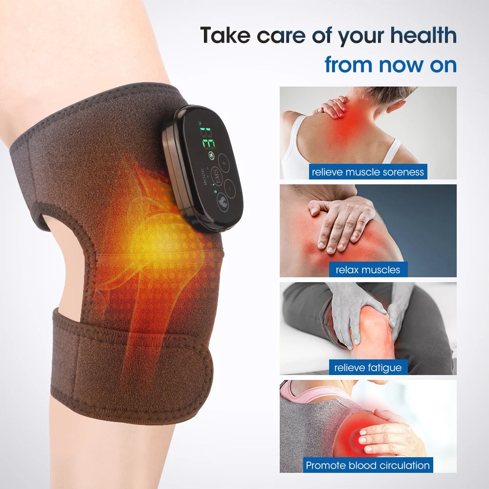 Eletric Heating Knee Massage Micro-current Knee Pad Joint for Pain Relief Shoulder Elbow Leg Arthritis
