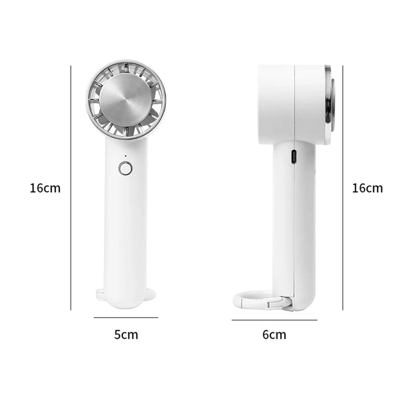 Handheld Ice-Coated Semiconductor Cooling Fan Fan Camping Fan Easy Carrying White