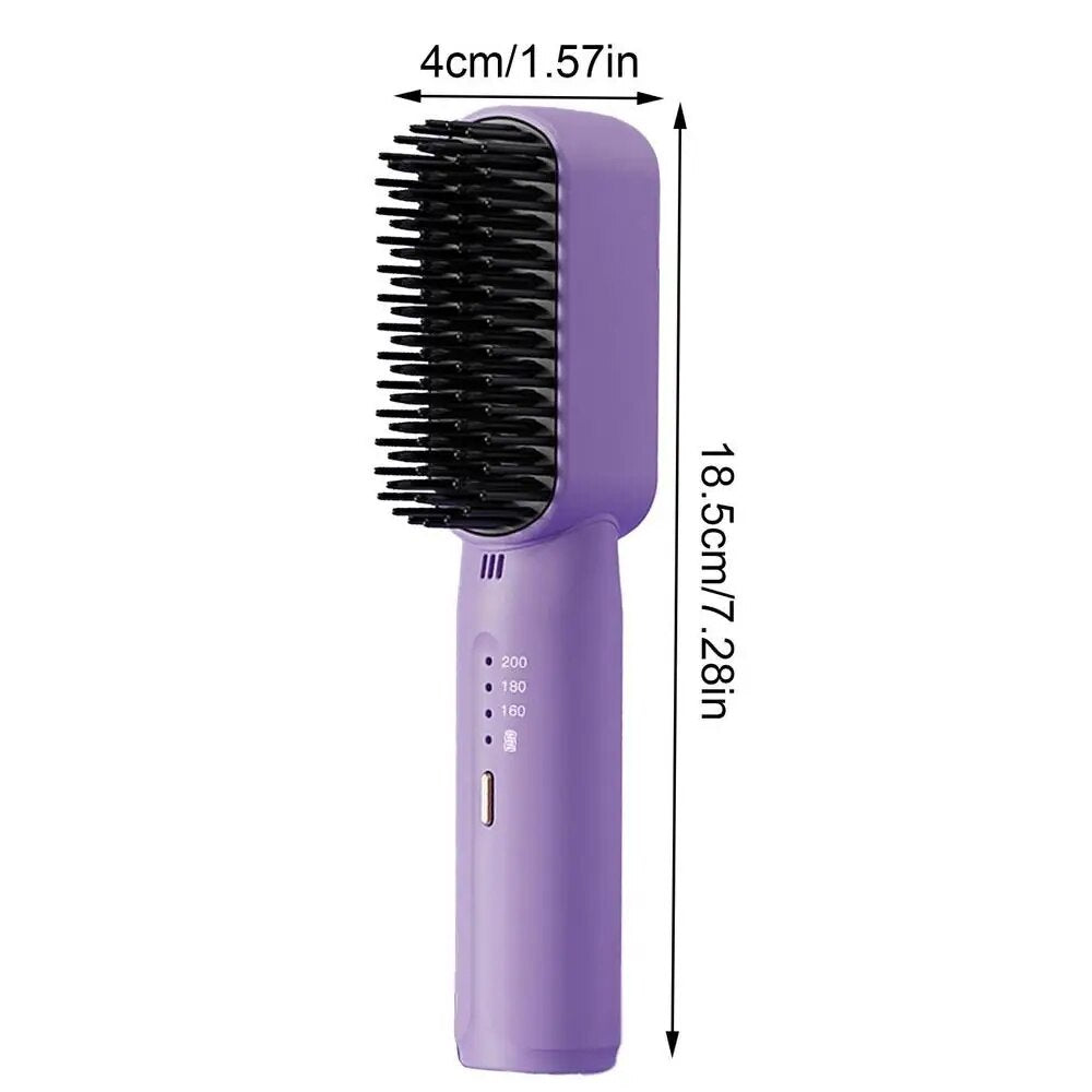 Rechargeable Hair Straightener Fast Electric Straightening Hot Brush Long Lasting Mini Battery Operated Travel Size Hair Straightener