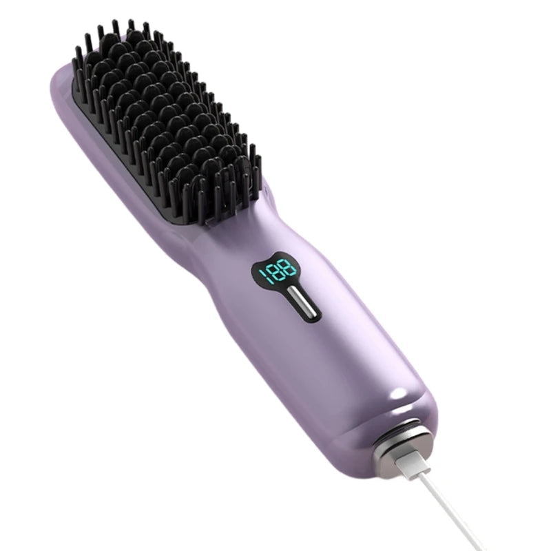 Cordless Hair Straightener Brush Hair Straightener Comb Mini Portable Straightening Comb for Travel/Home/Outdoor