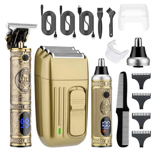 Electric Razors Rechargeable Cordless Shavers Nose Hair Trimmer Professional Hair Clippers Men Hair Cutting Grooming Kit