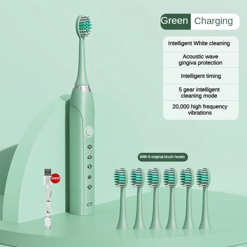Sonic Electric Toothbrush IPX7 Waterproof Dupont Soft Bristles USB Quick Charge 5 Modes Dental Teeth Whitening Kit Tooth Brush