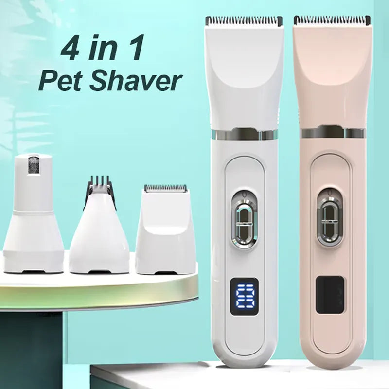 Dog Clippers Low Noise Paw Trimmer Rechargeable Pet Cat Grooming Kit Multifunctional Cordless Quiet Pet Nail Drill Dog Shaver