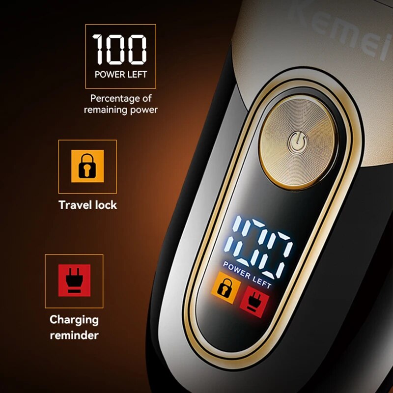 Electric Razor Electric Shaver Rechargeable Shaving Machine For Men Shaver Beard Razor Wet-Dry Use Beard Trimmer Charging Base