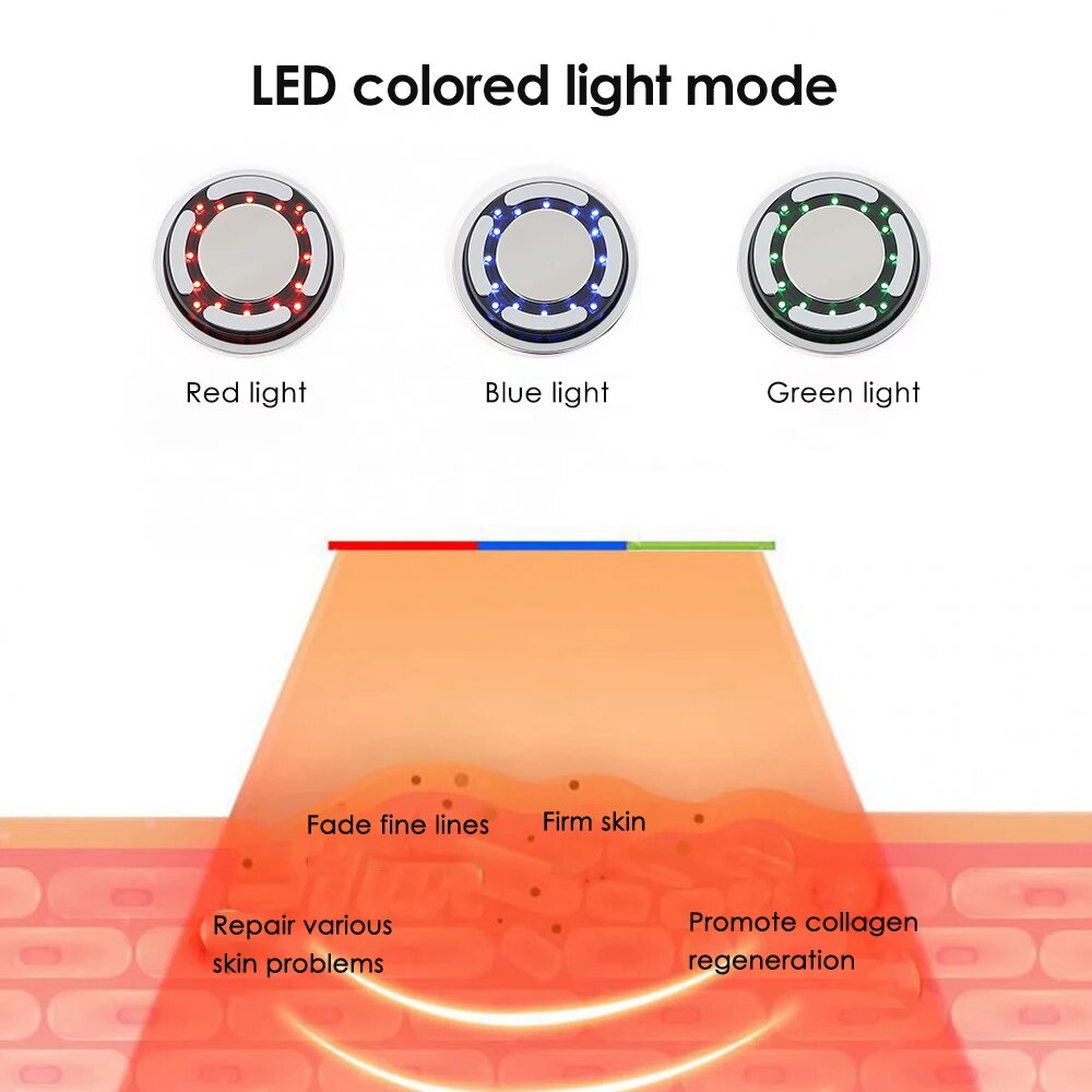 EMS Facial Massager Hot Cold Face Lifting Machine LED Photon Clean Beauty Device Wrinkle Removal Anti Aging Skin Care