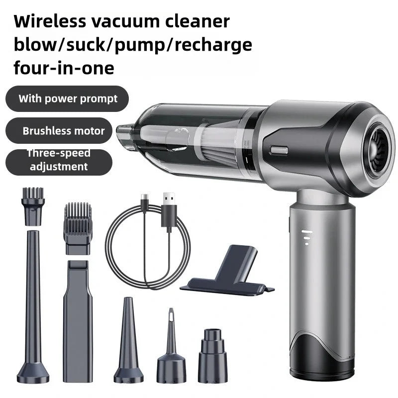 Brushles Vacuum Cleaner Wireless Air Dust Blower Gun for Car Powerful Portable Car Cleaning Appliance Cordless Vehicle Cleaner