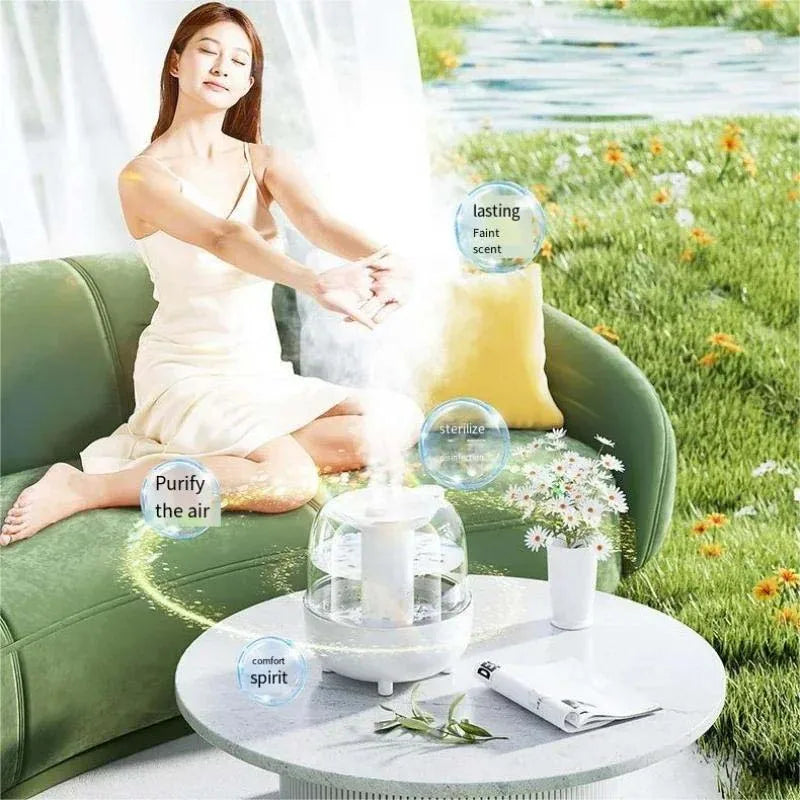 4L Large Capacity Air Humidifier For Bedroom Portable Usb Water Climatizer For Home With Nightlight Air Purifier Aroma Diffuser